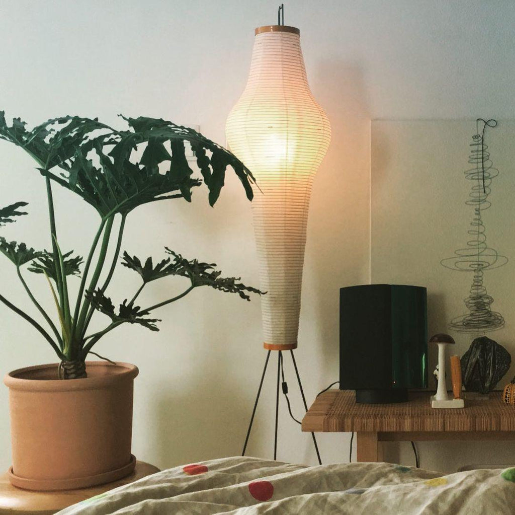Lampadaire moderne Cyril en papier Blanc