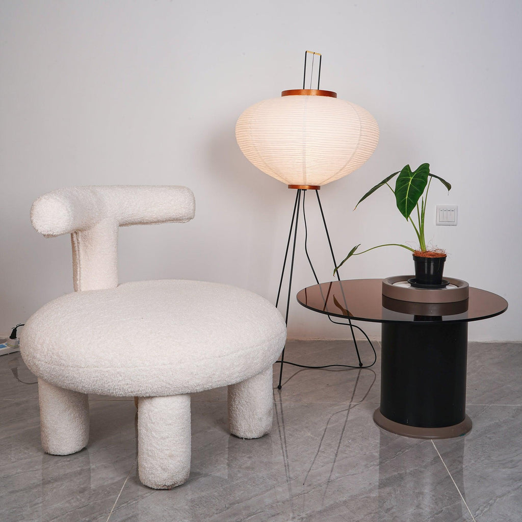 Lampadaire moderne Cyril en papier Blanc