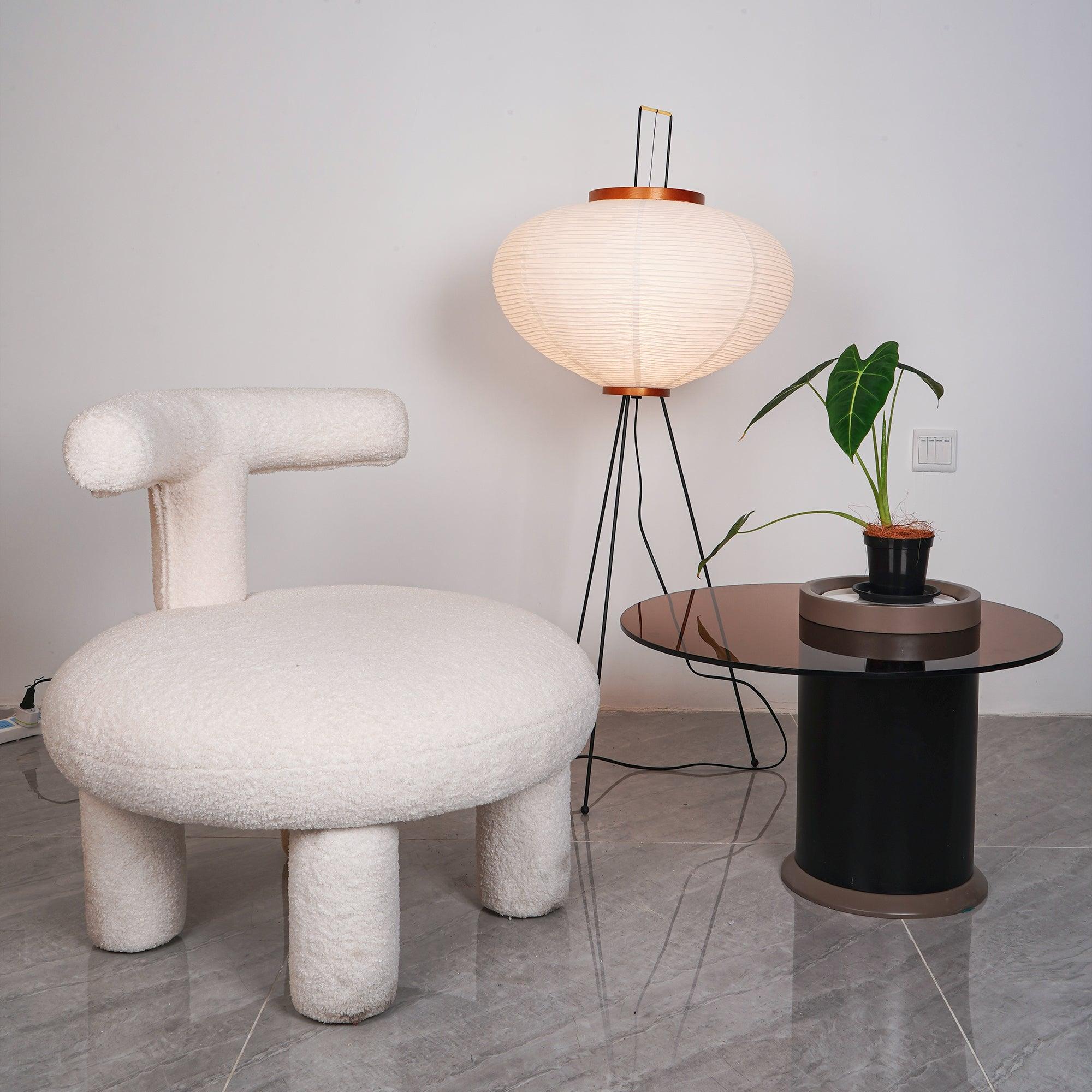 Lampadaire moderne Cyril en papier Blanc