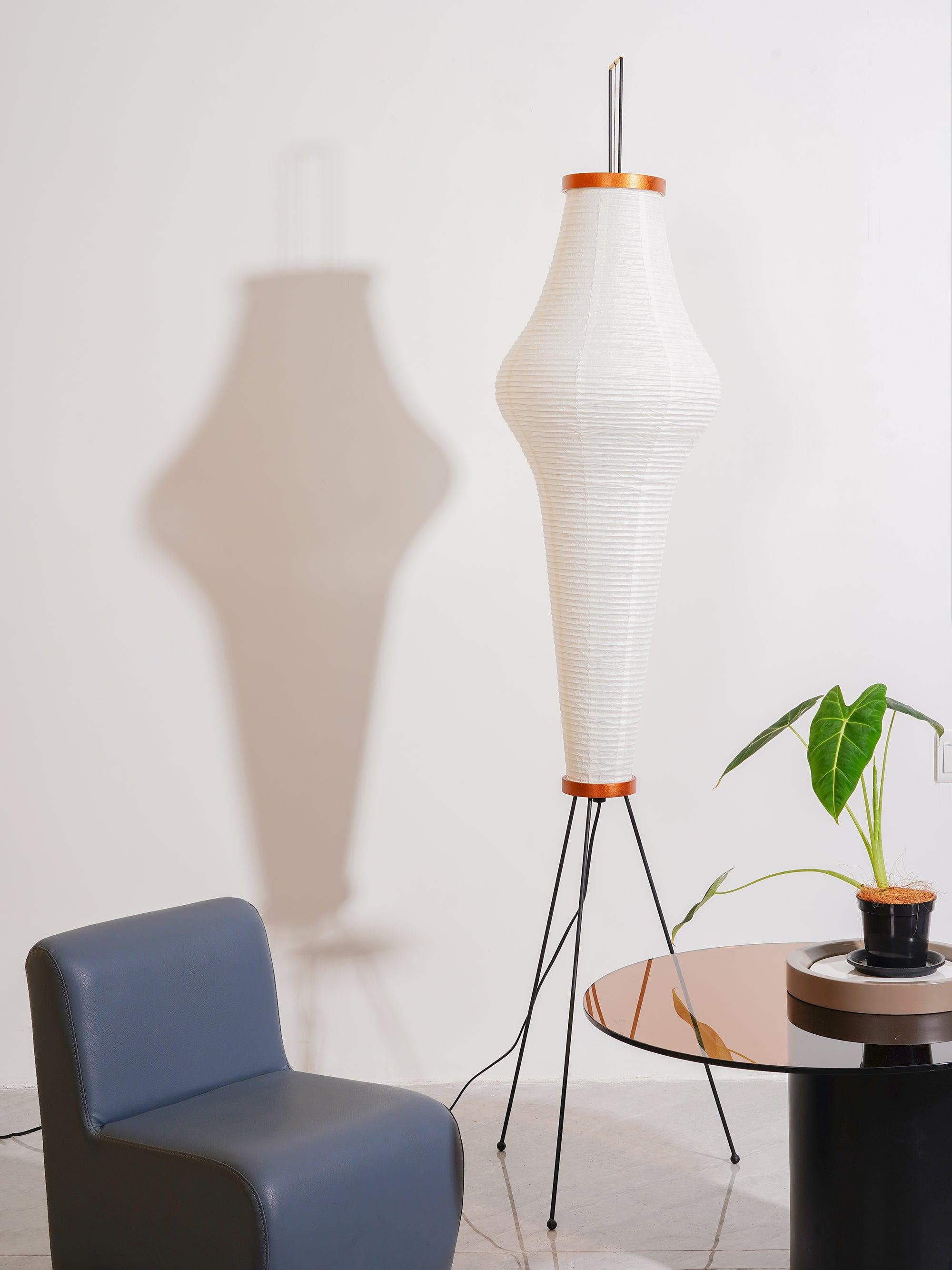 Lampadaire moderne Cyril en papier Blanc