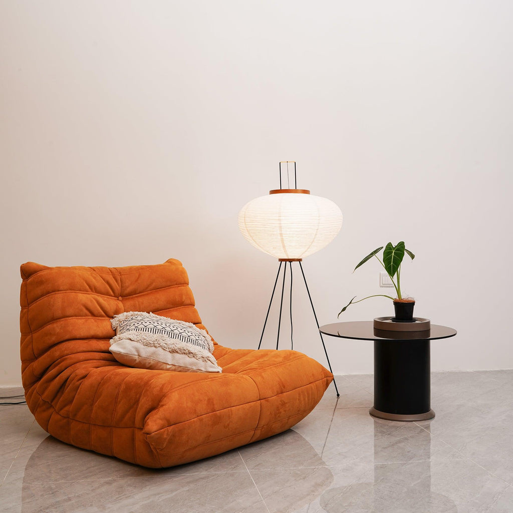 Lampadaire moderne Cyril en papier Blanc