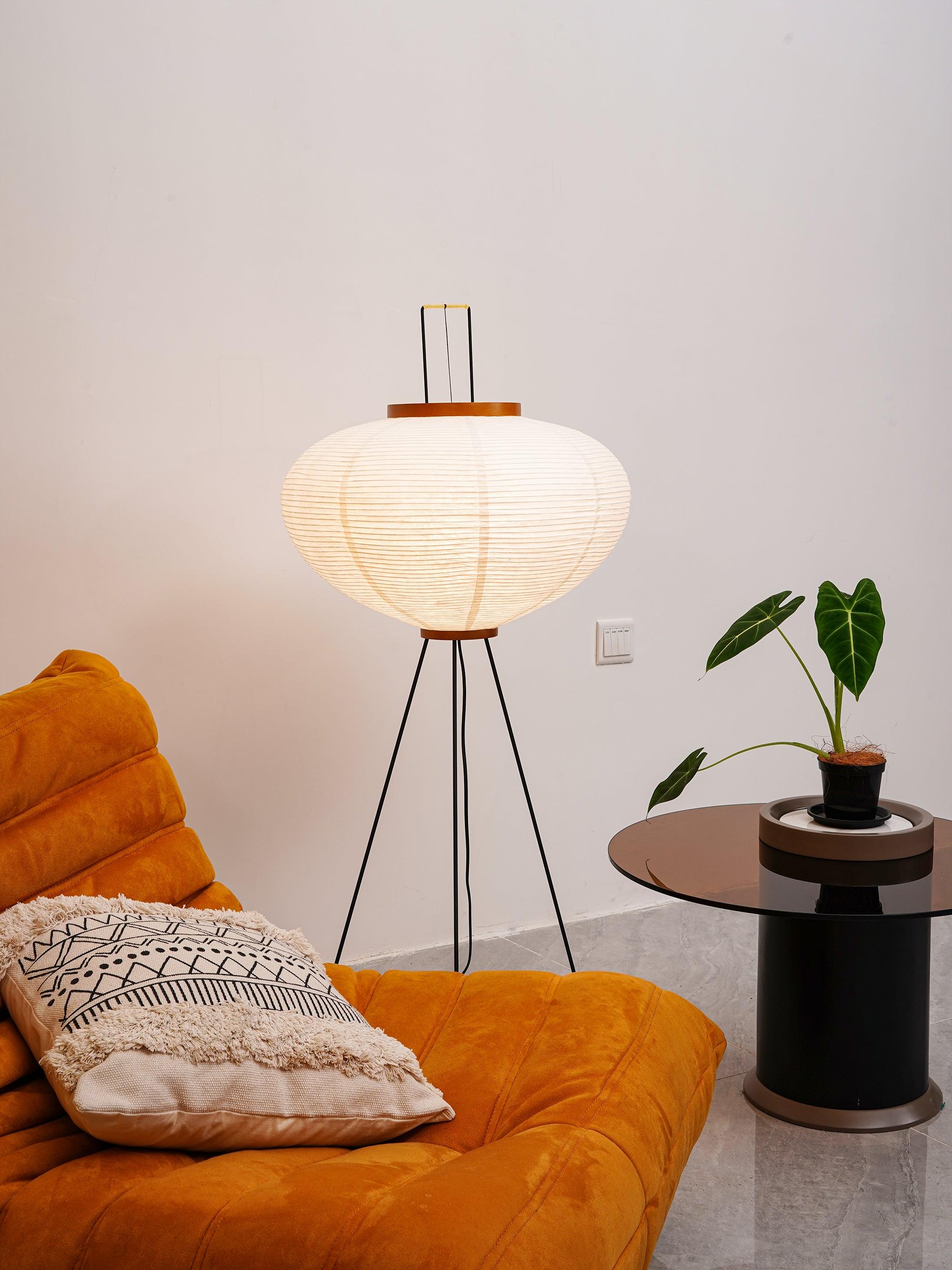 Lampadaire moderne Cyril en papier Blanc