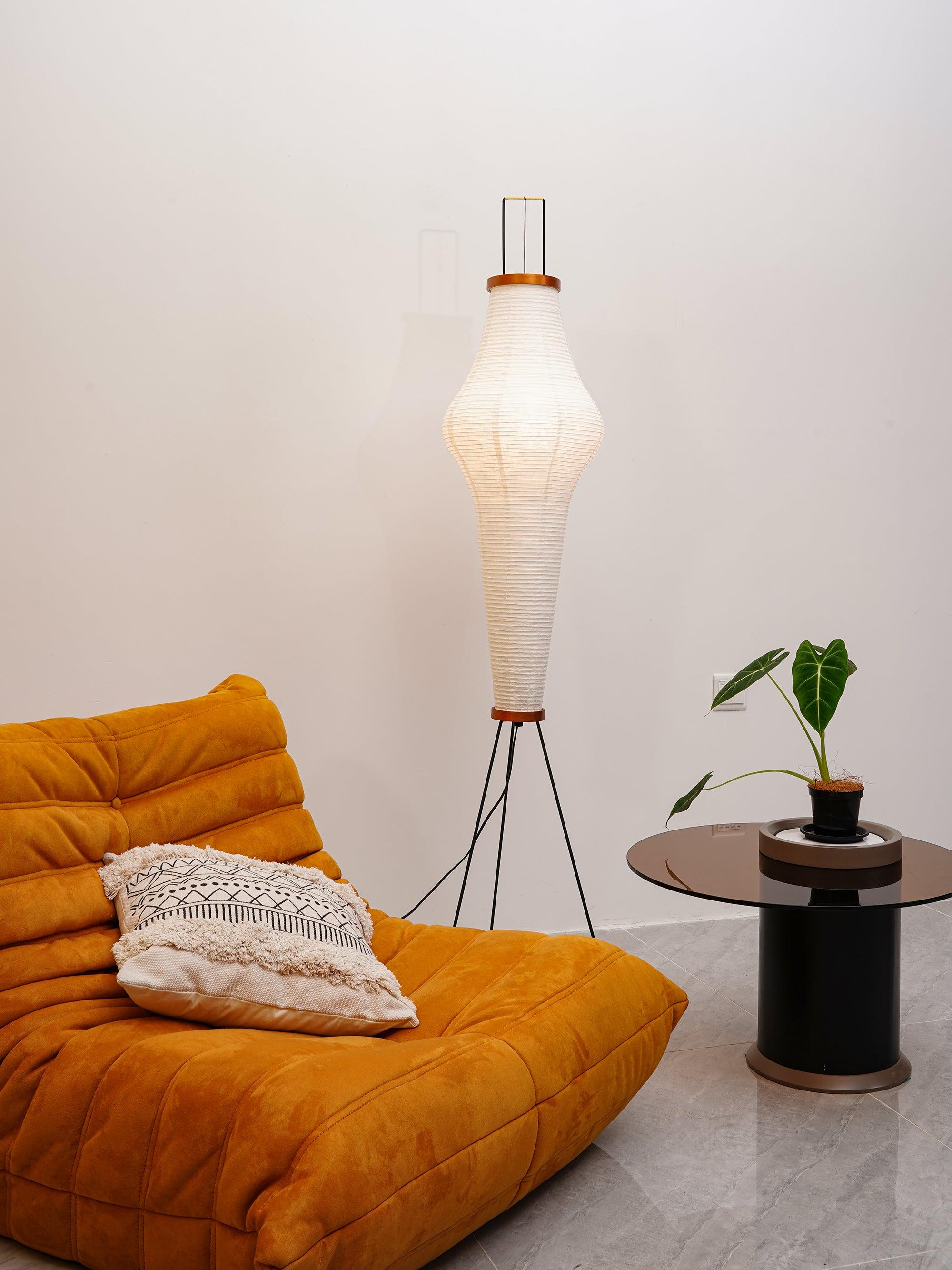 Lampadaire moderne Cyril en papier Blanc