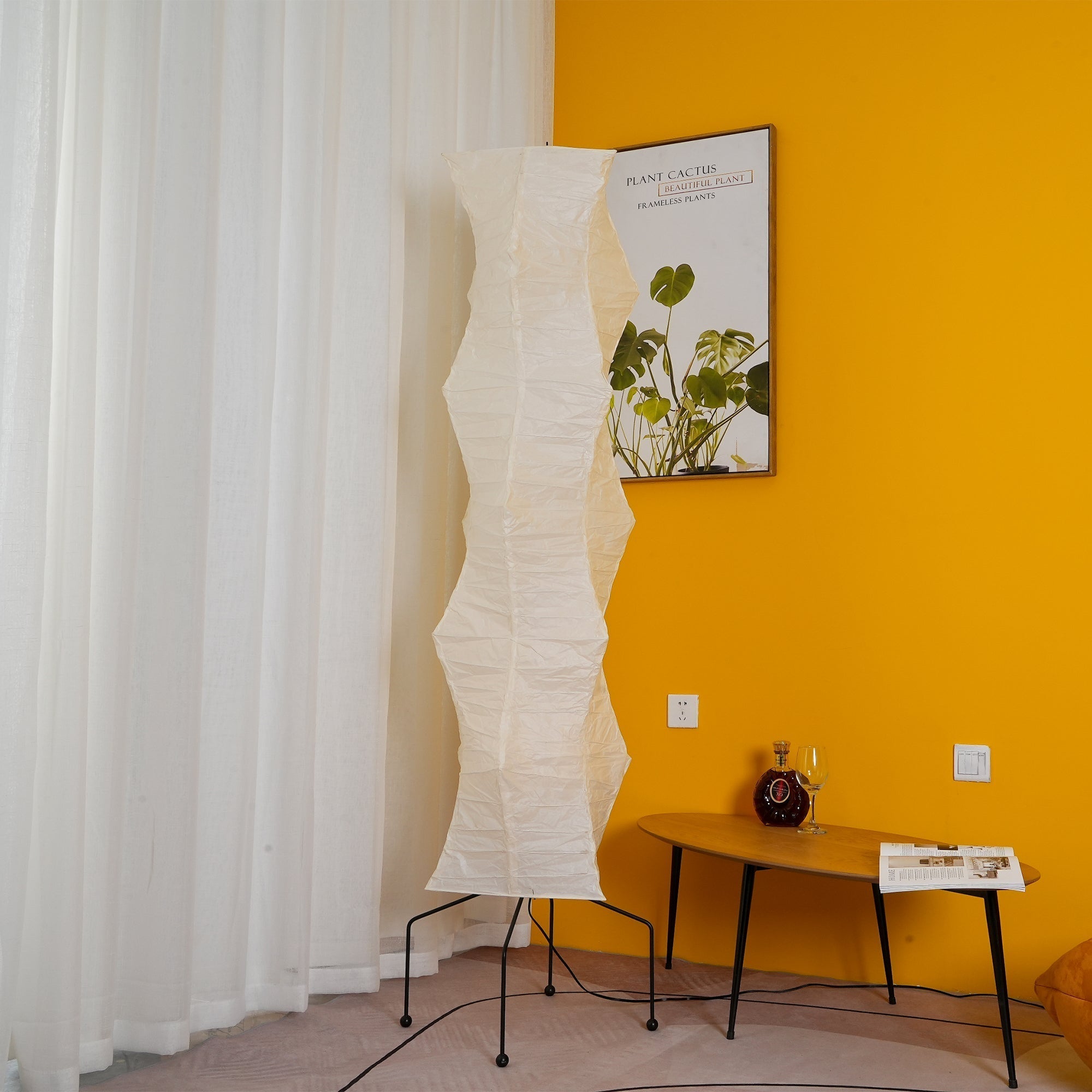 Lampadaire moderne Cyril en papier Blanc