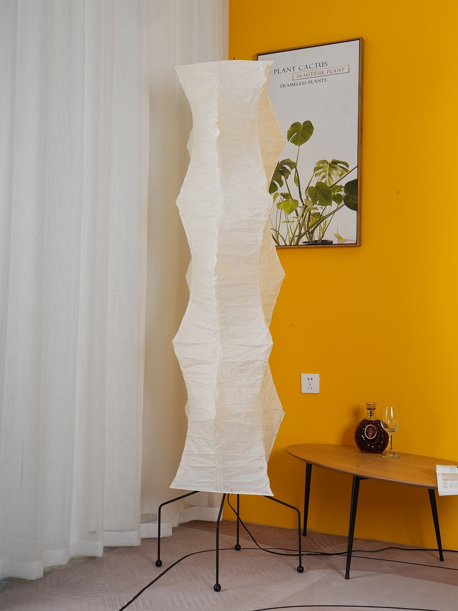 Lampadaire moderne Cyril en papier Blanc