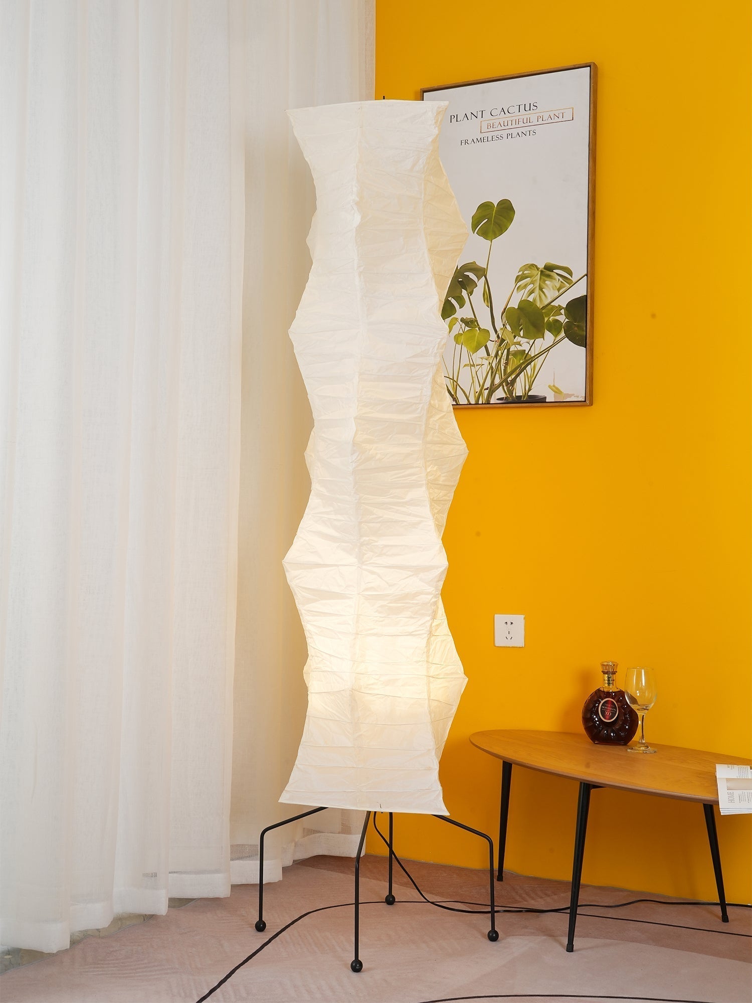 Lampadaire moderne Cyril en papier Blanc