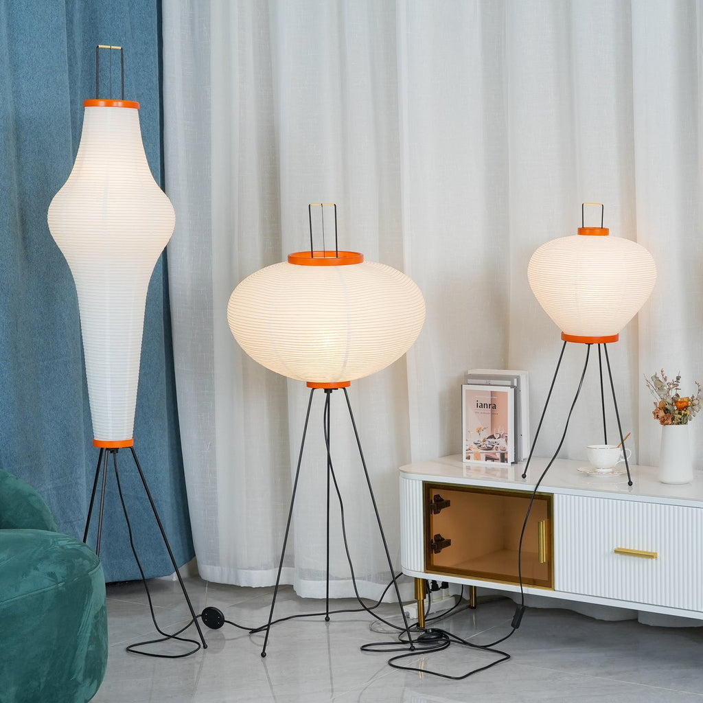 Lampadaire moderne Cyril en papier Blanc