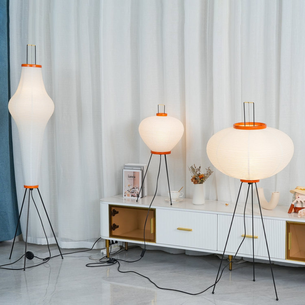 Lampadaire moderne Cyril en papier Blanc