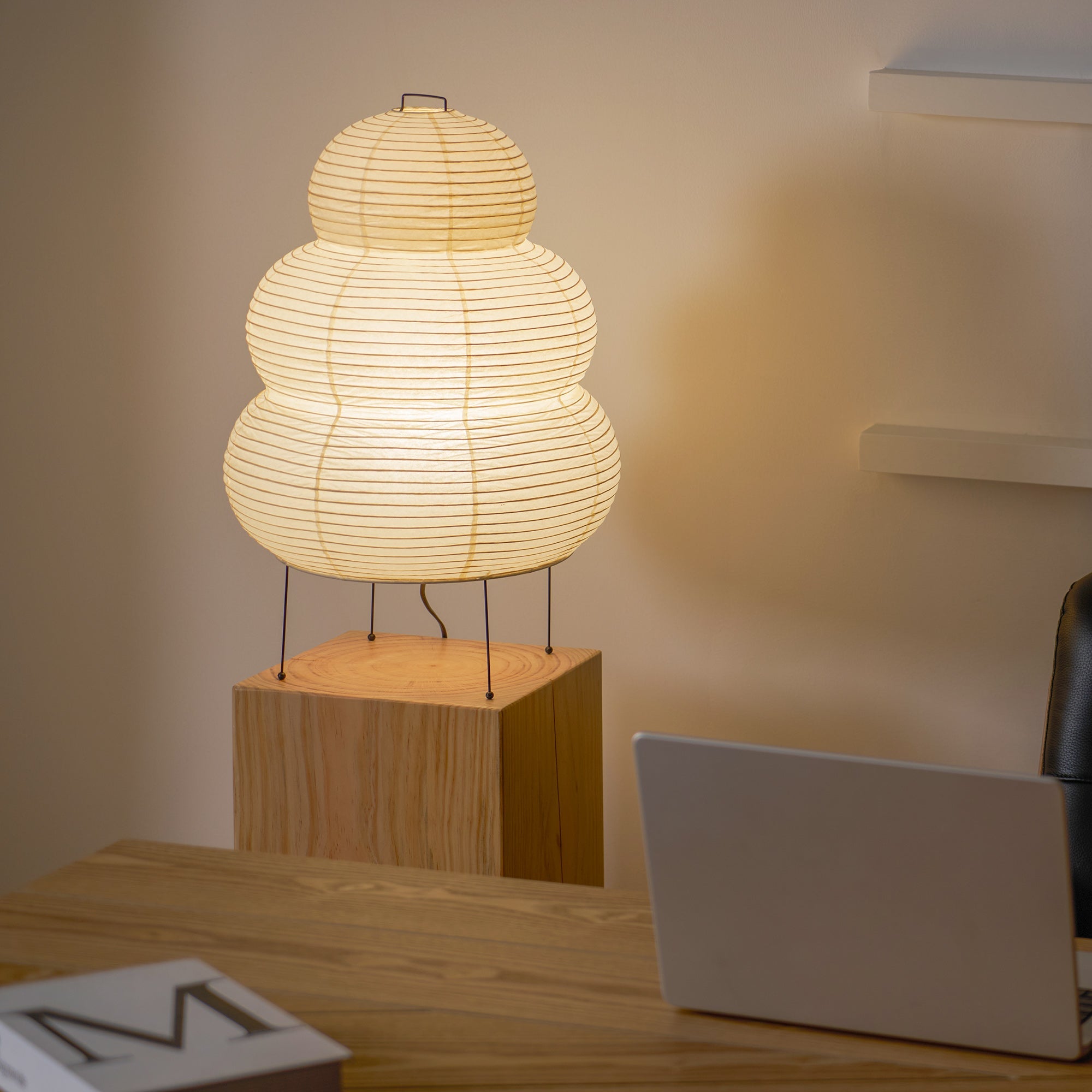 Lampe à poser moderne Fleming en papier Blanc
