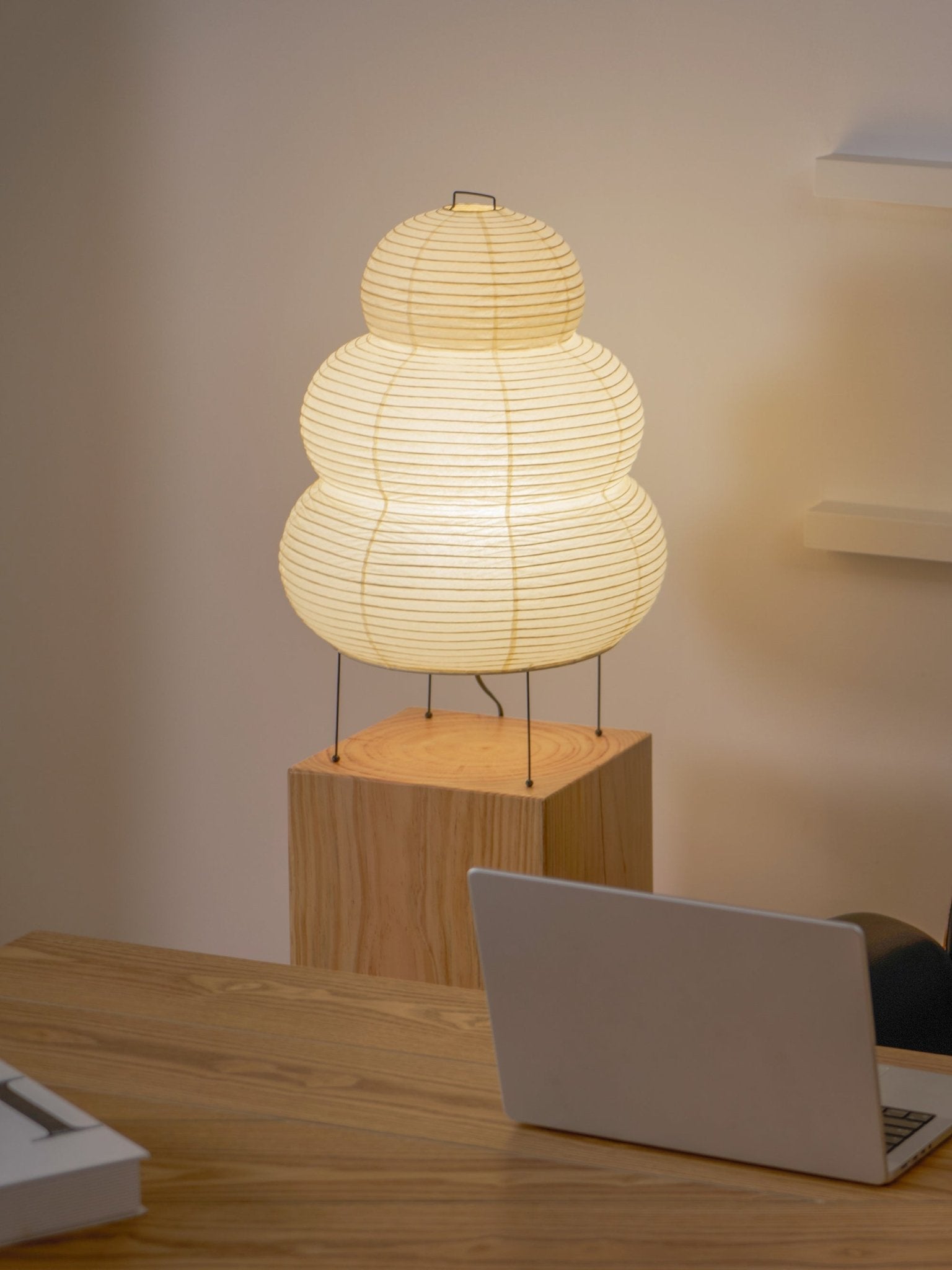 Lampe à poser moderne Fleming en papier Blanc