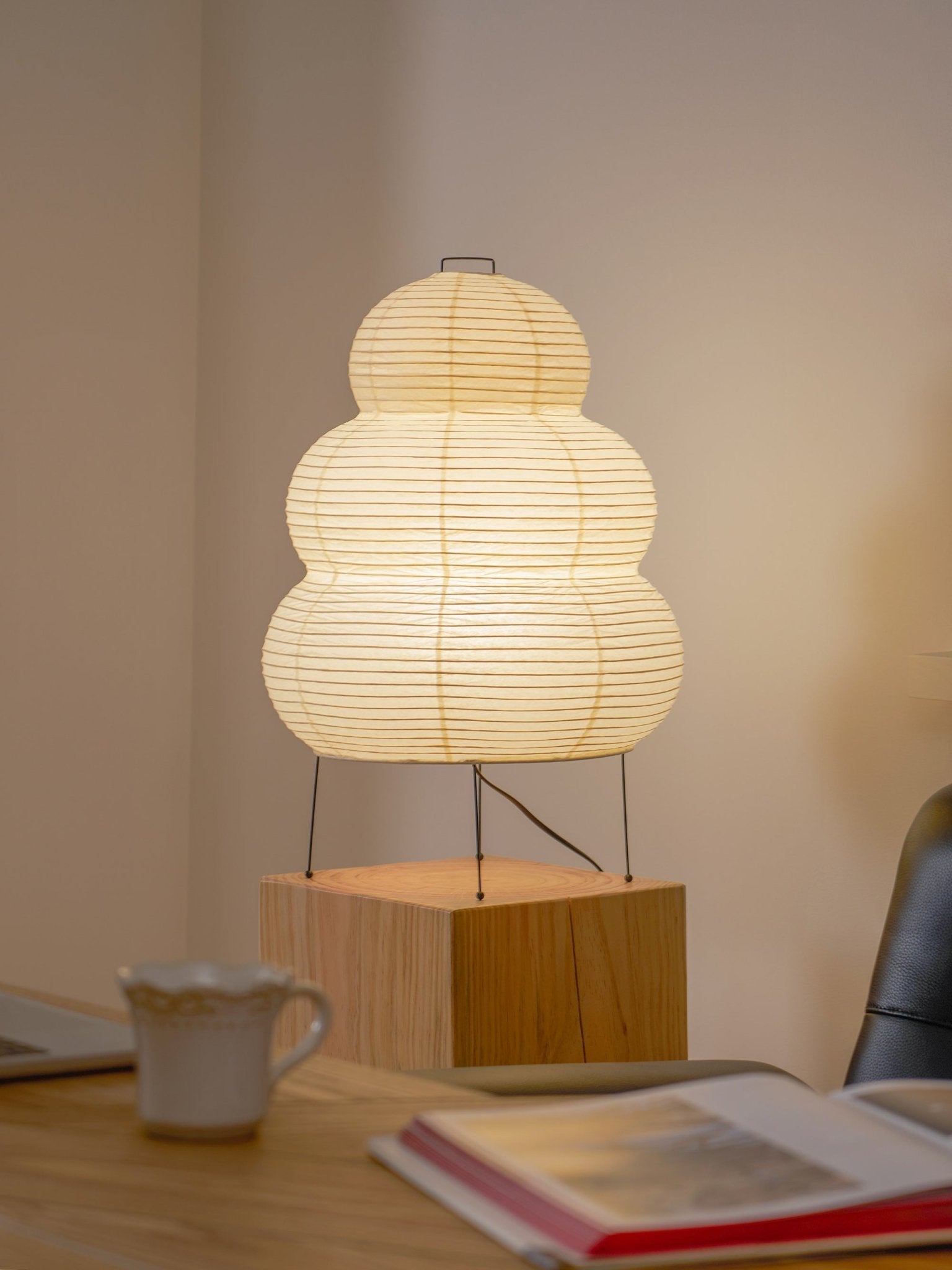 Lampe à poser moderne Fleming en papier Blanc