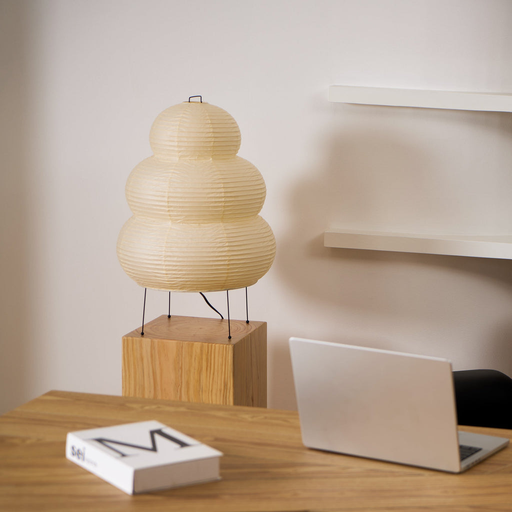 Lampe à poser moderne Fleming en papier Blanc