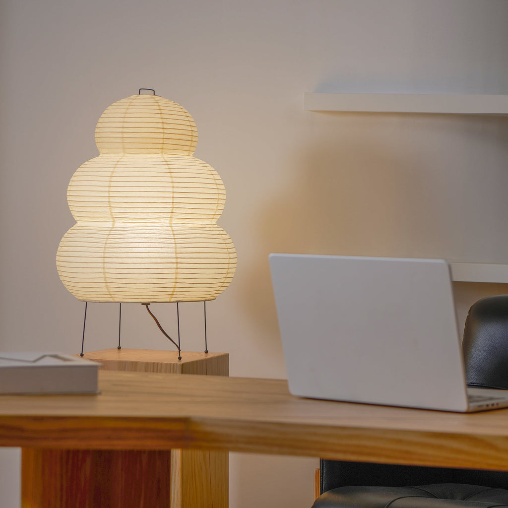 Lampe à poser moderne Fleming en papier Blanc