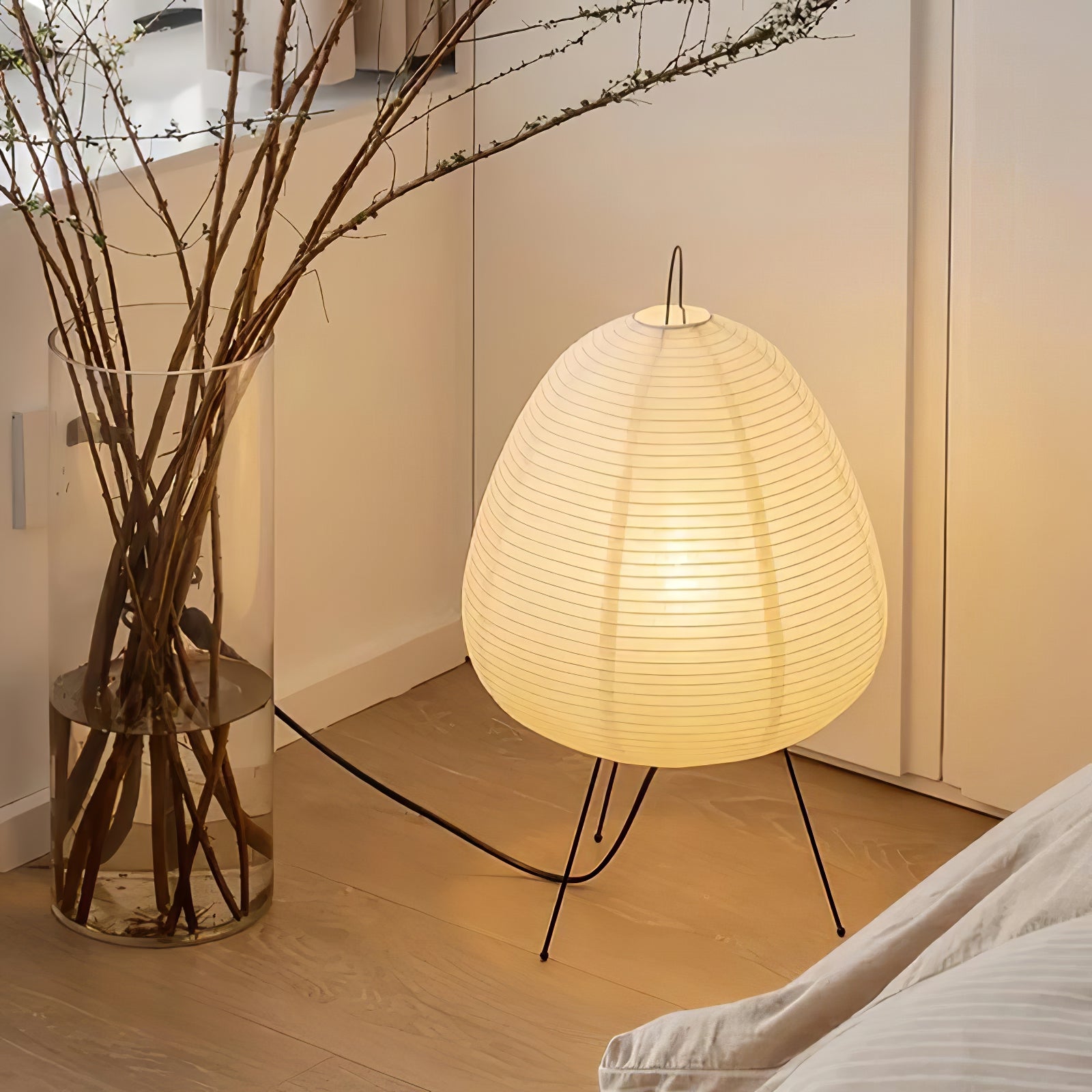 Lampe à poser moderne Fleming en papier Blanc