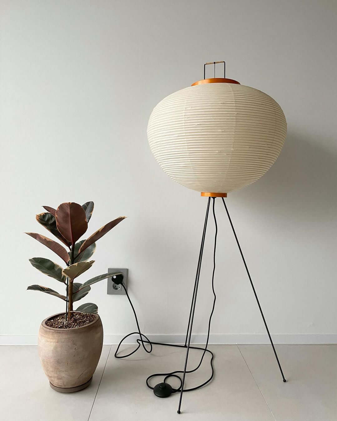 Lampadaire moderne Cyril en papier Blanc