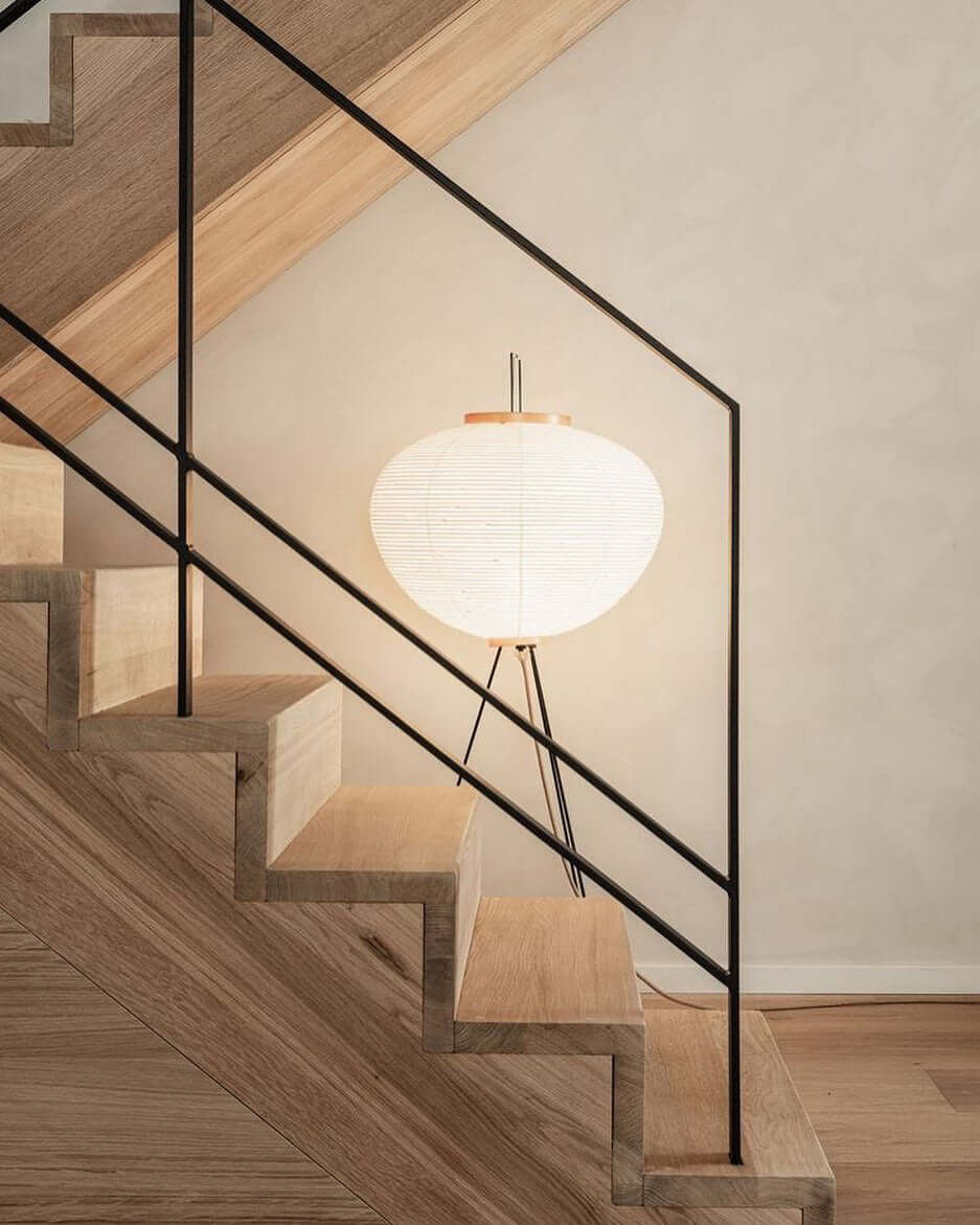 Lampadaire moderne Cyril en papier Blanc