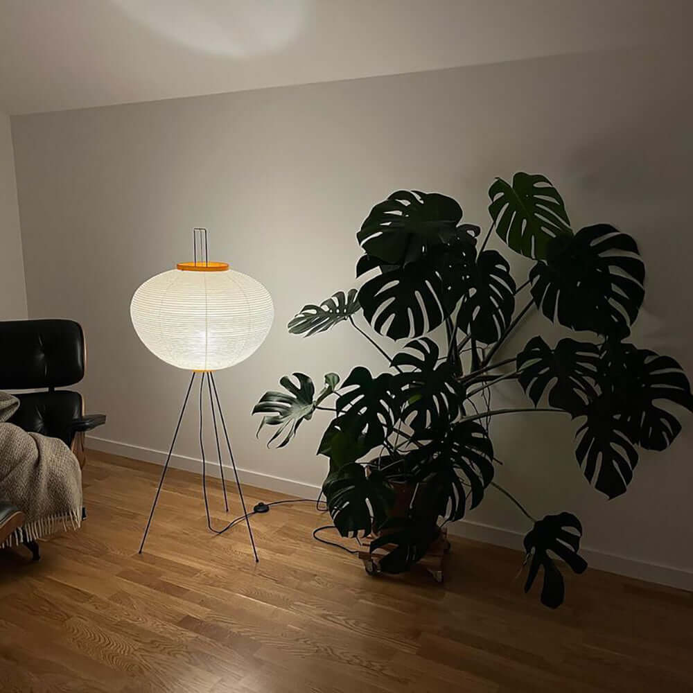 Lampadaire moderne Cyril en papier Blanc
