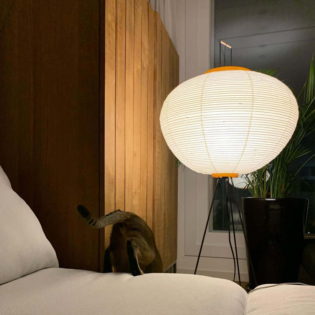 Lampadaire moderne Cyril en papier Blanc