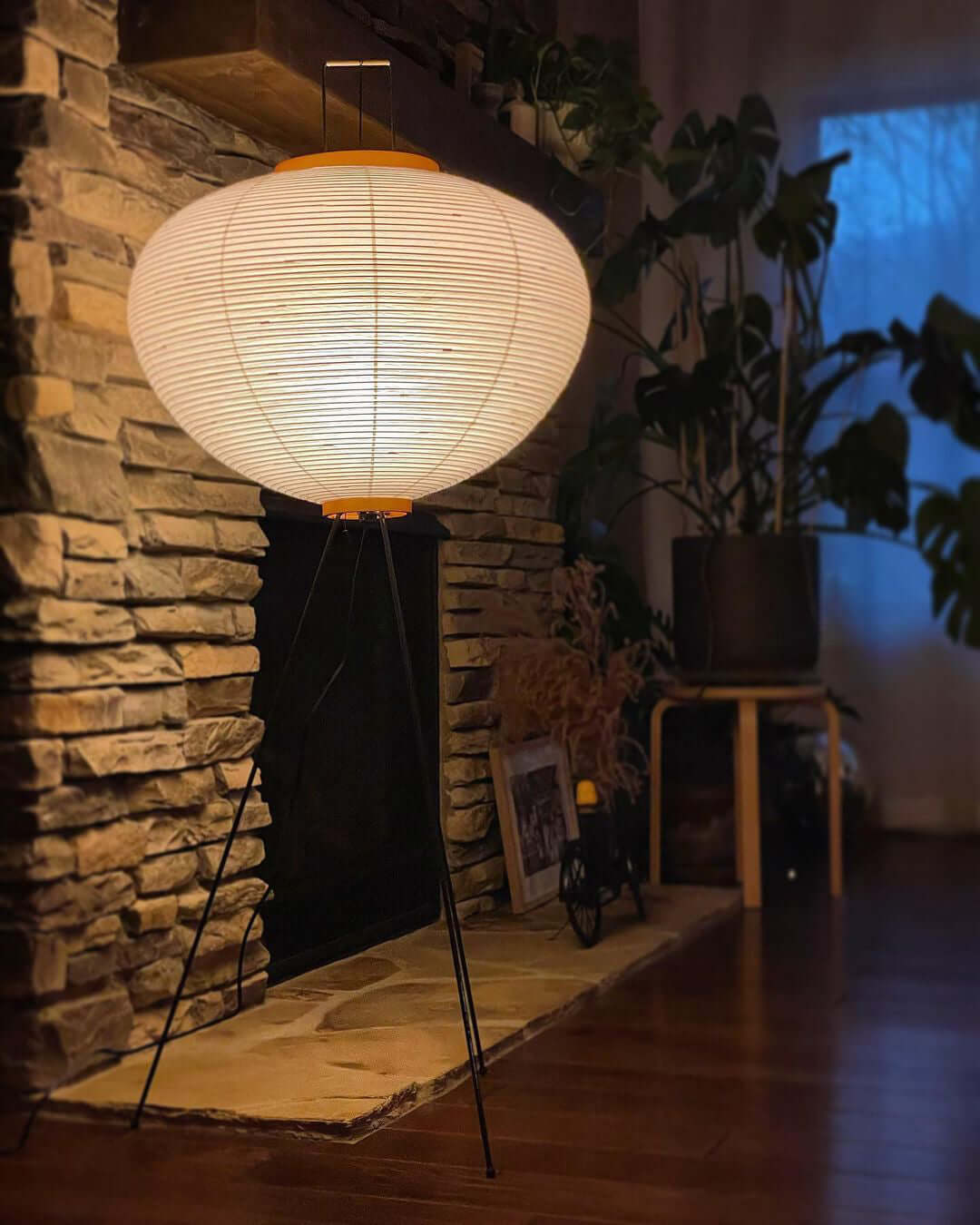 Lampadaire moderne Cyril en papier Blanc