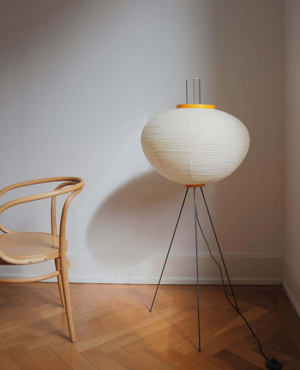 Lampadaire moderne Cyril en papier Blanc