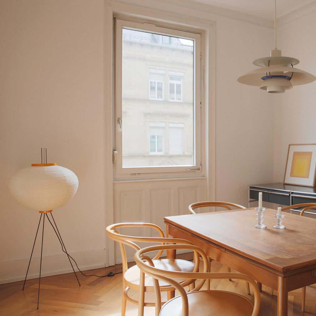 Lampadaire moderne Cyril en papier Blanc