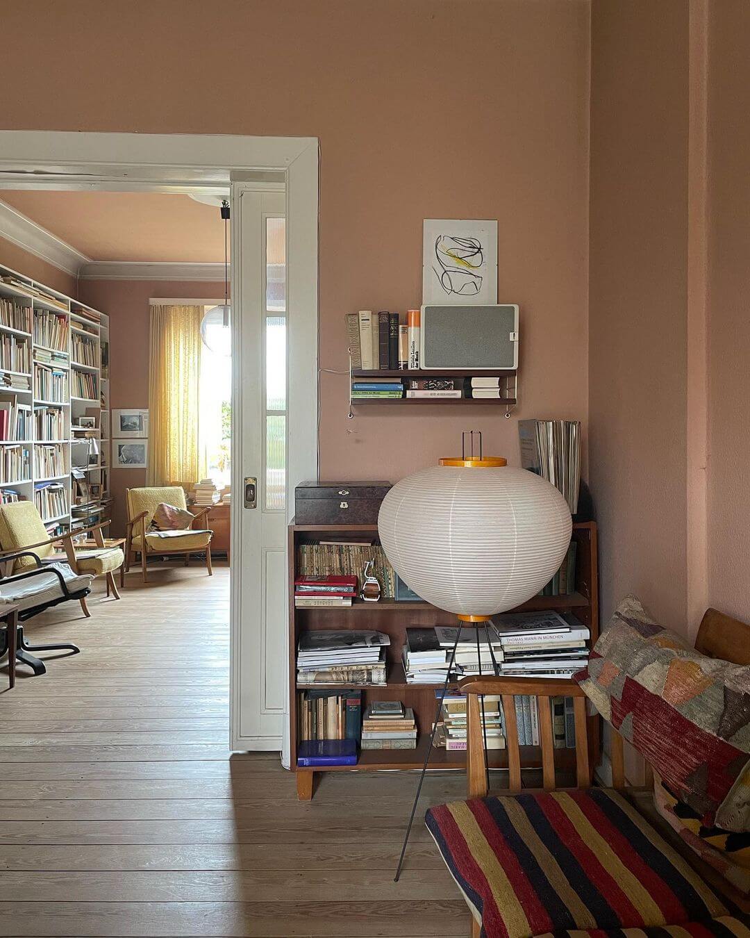 Lampadaire moderne Cyril en papier Blanc