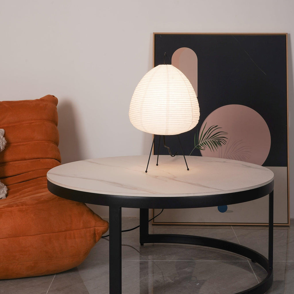 Lampe à poser moderne Fleming en papier Blanc