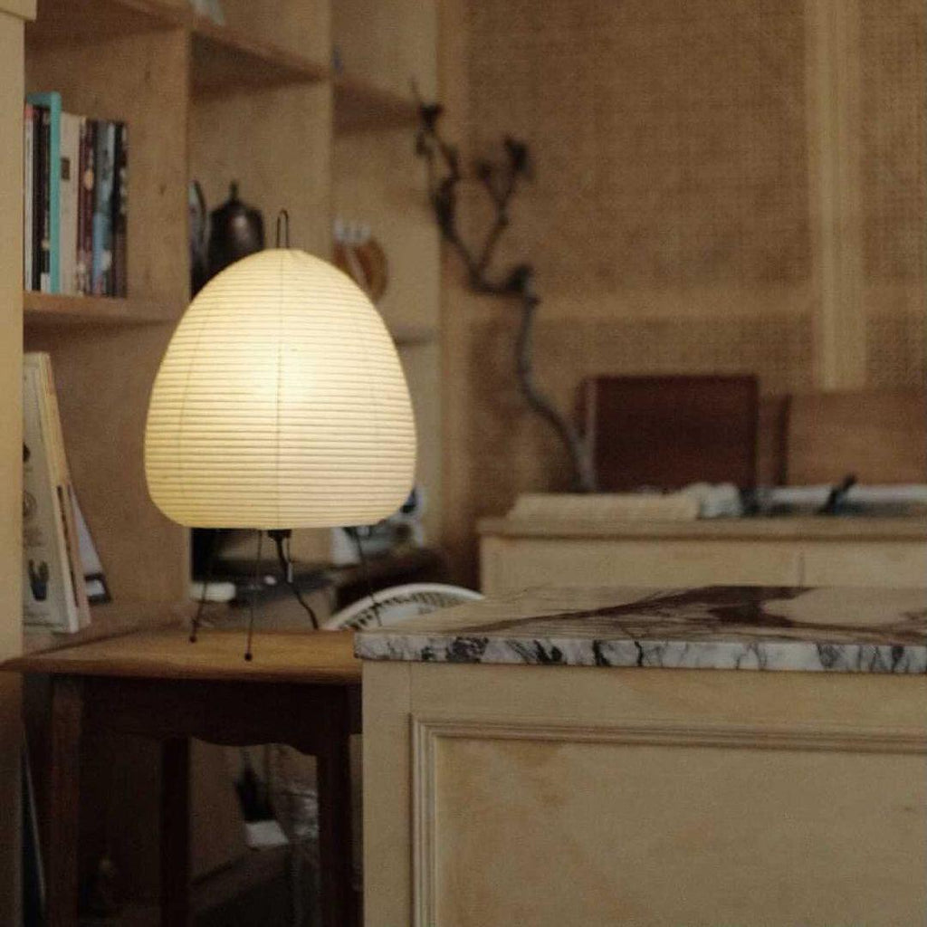 Lampe à poser moderne Fleming en papier Blanc