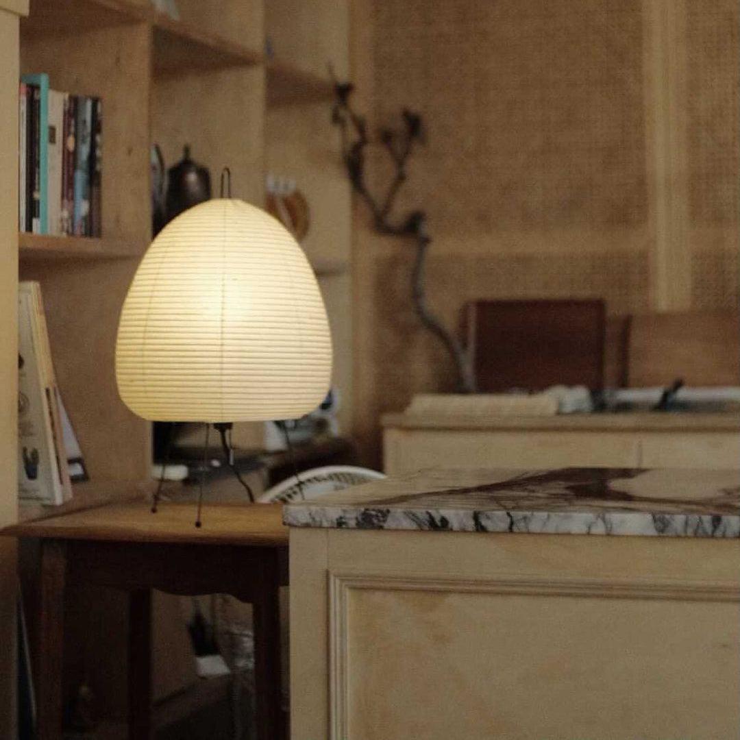 Lampe à poser moderne Fleming en papier Blanc