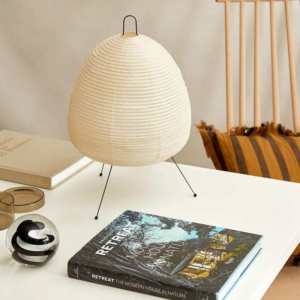 Lampe à poser moderne Fleming en papier Blanc