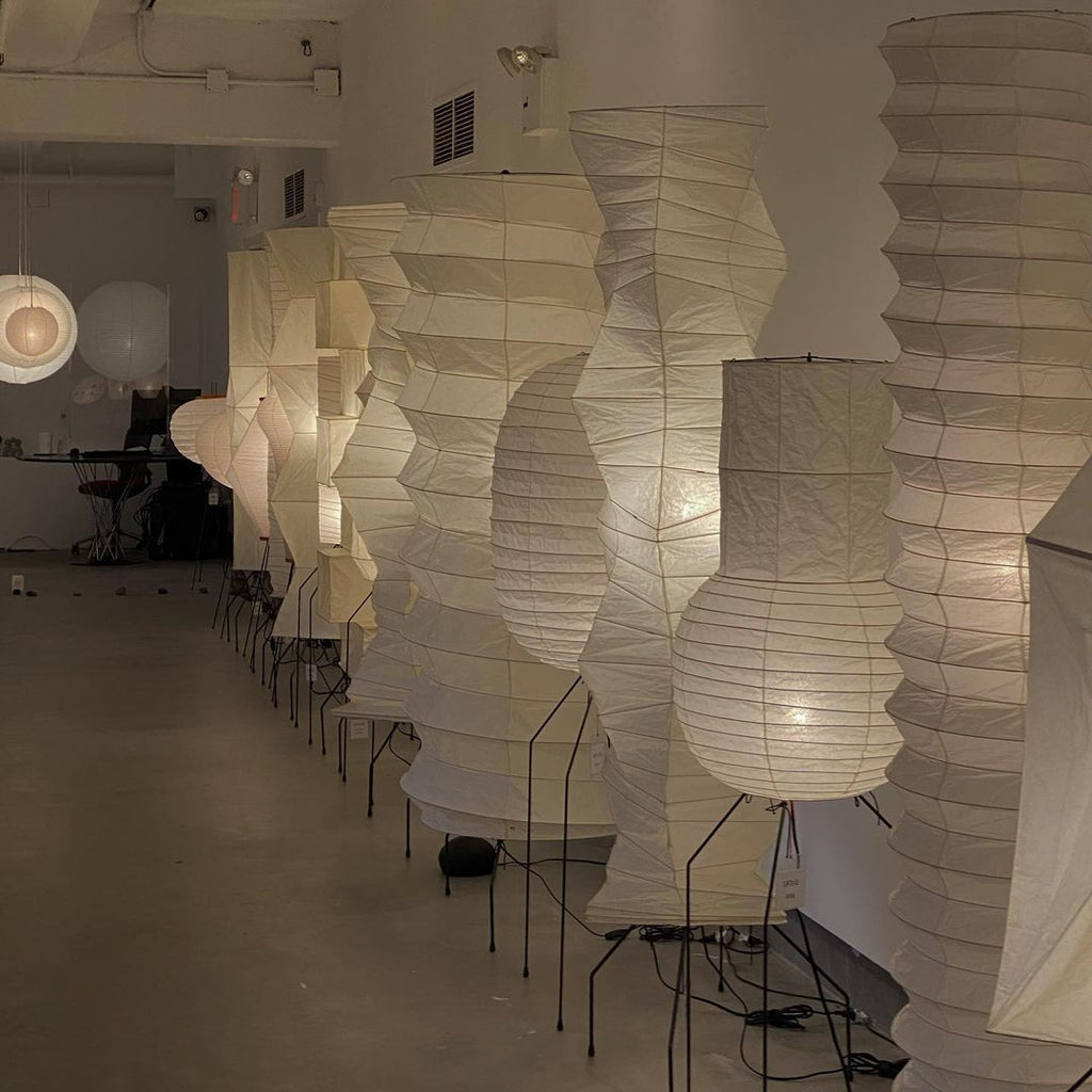 Lampadaire moderne Cyril en papier Blanc
