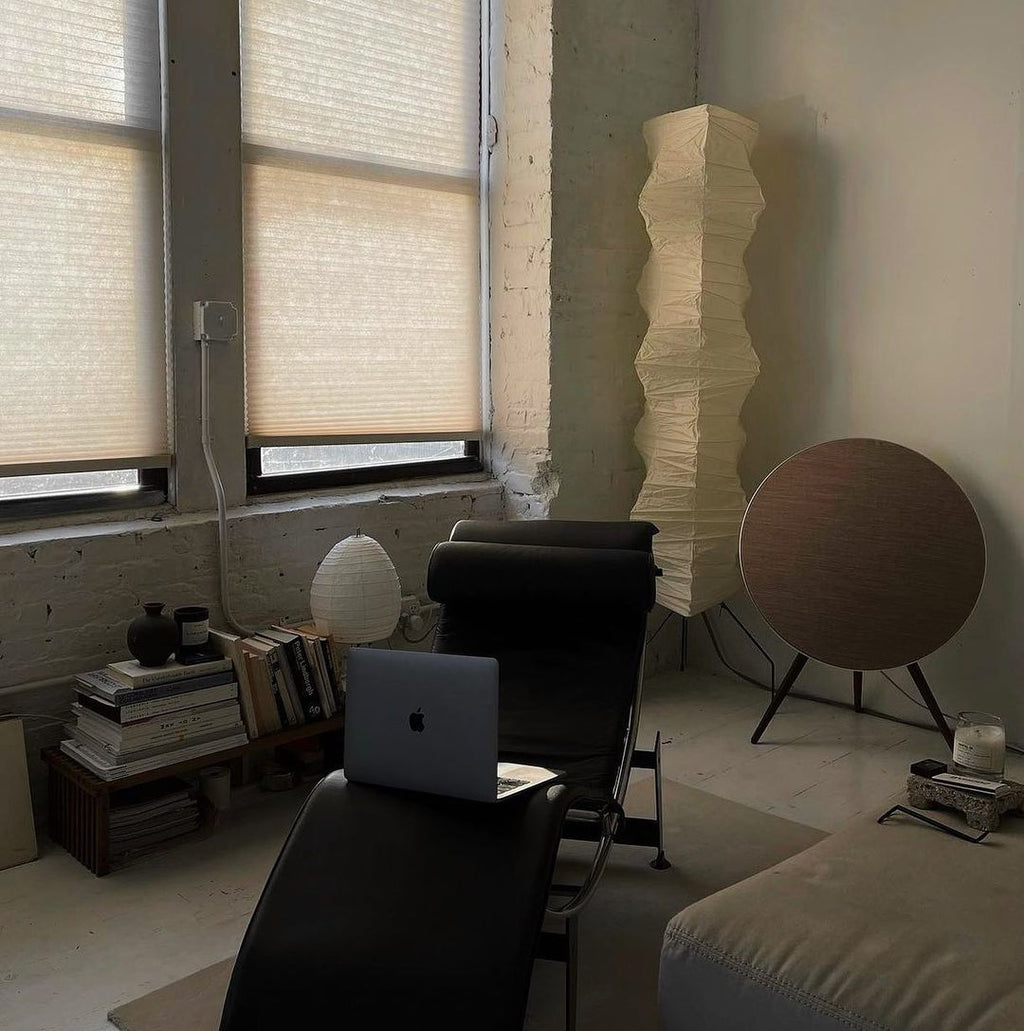 Lampadaire moderne Cyril en papier Blanc