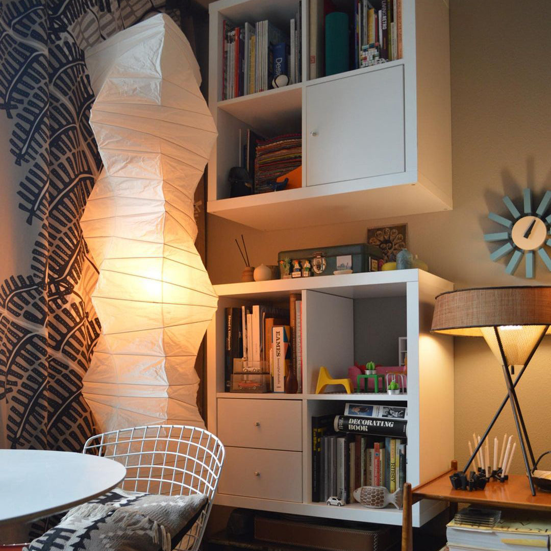 Lampadaire moderne Cyril en papier Blanc
