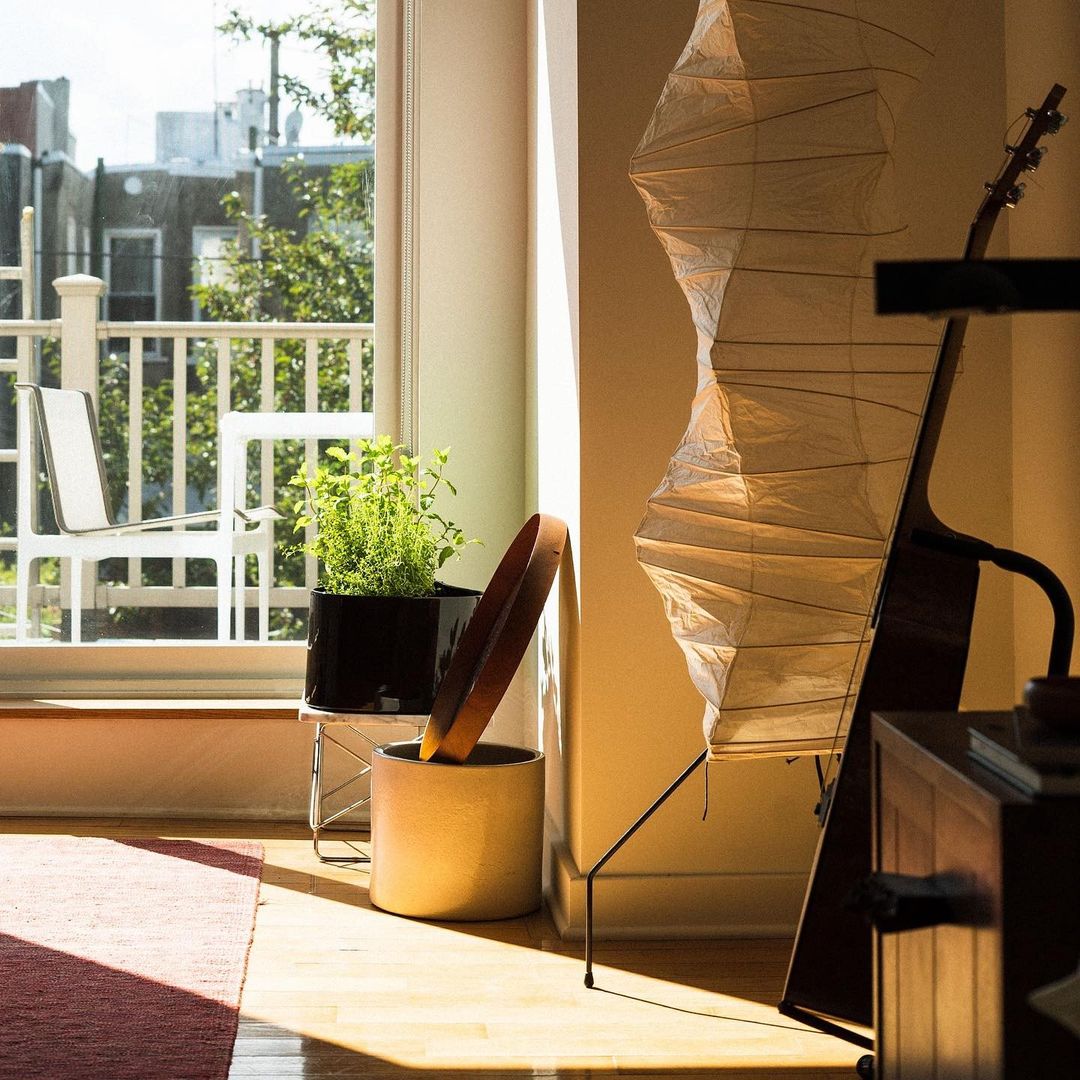 Lampadaire moderne Cyril en papier Blanc