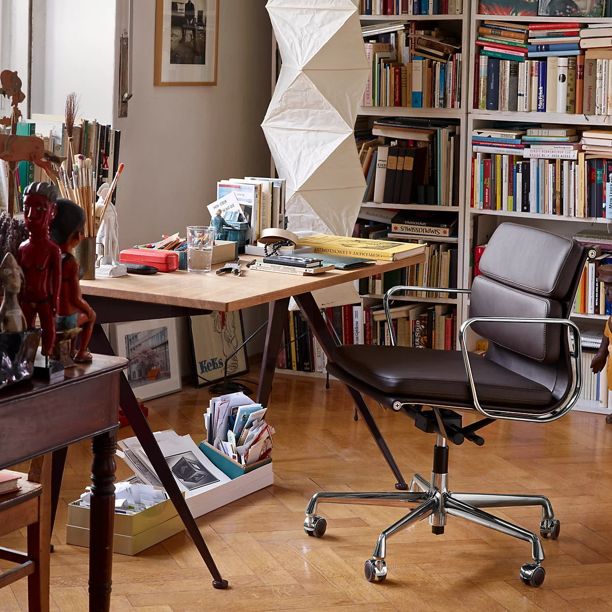 Lampadaire moderne Cyril en papier Blanc