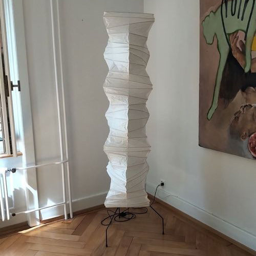 Lampadaire moderne Cyril en papier Blanc