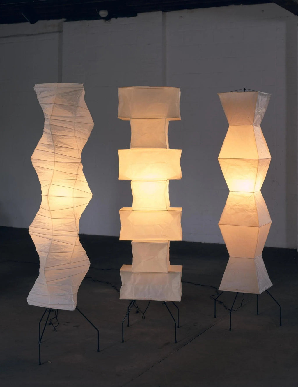 Lampadaire moderne Cyril en papier Blanc