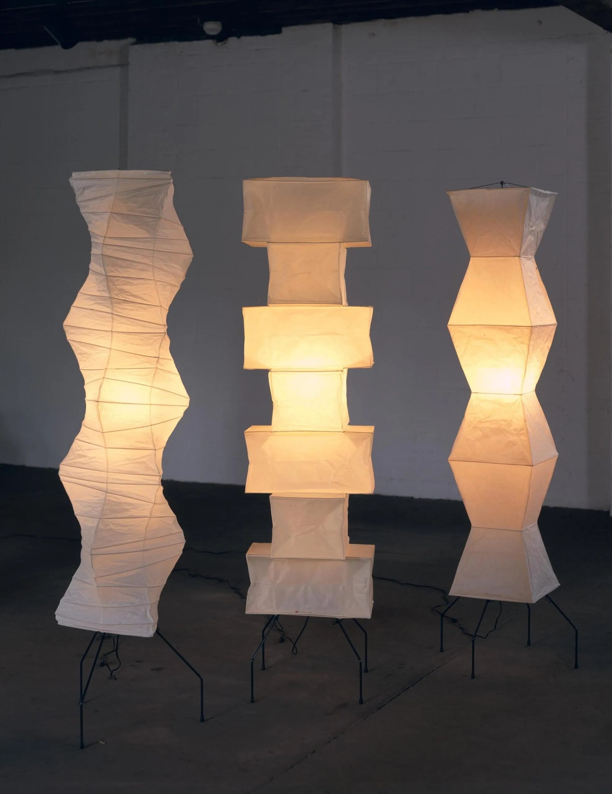 Lampadaire moderne Cyril en papier Blanc