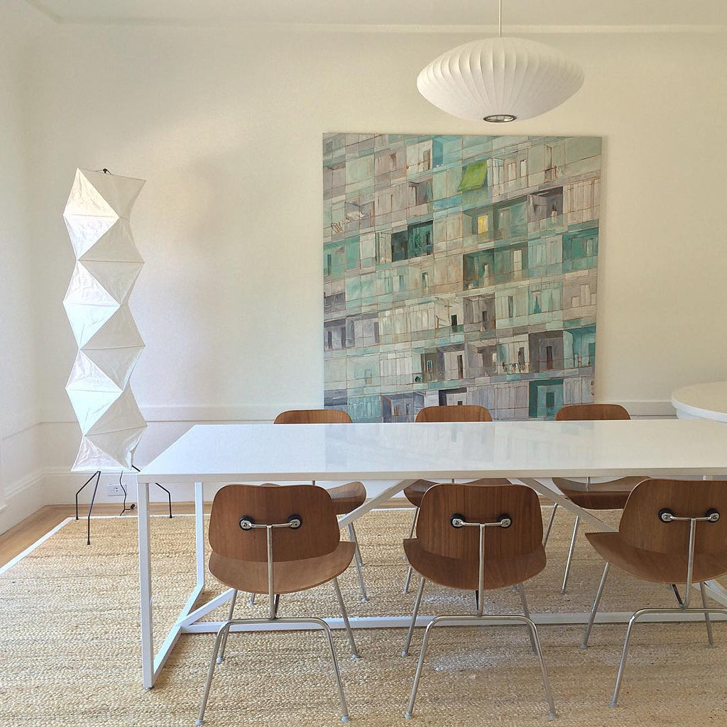 Lampadaire moderne Cyril en papier Blanc