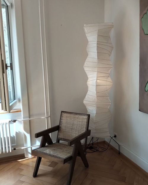 Lampadaire moderne Cyril en papier Blanc