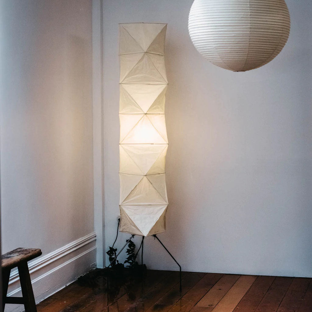 Lampadaire moderne Cyril en papier Blanc