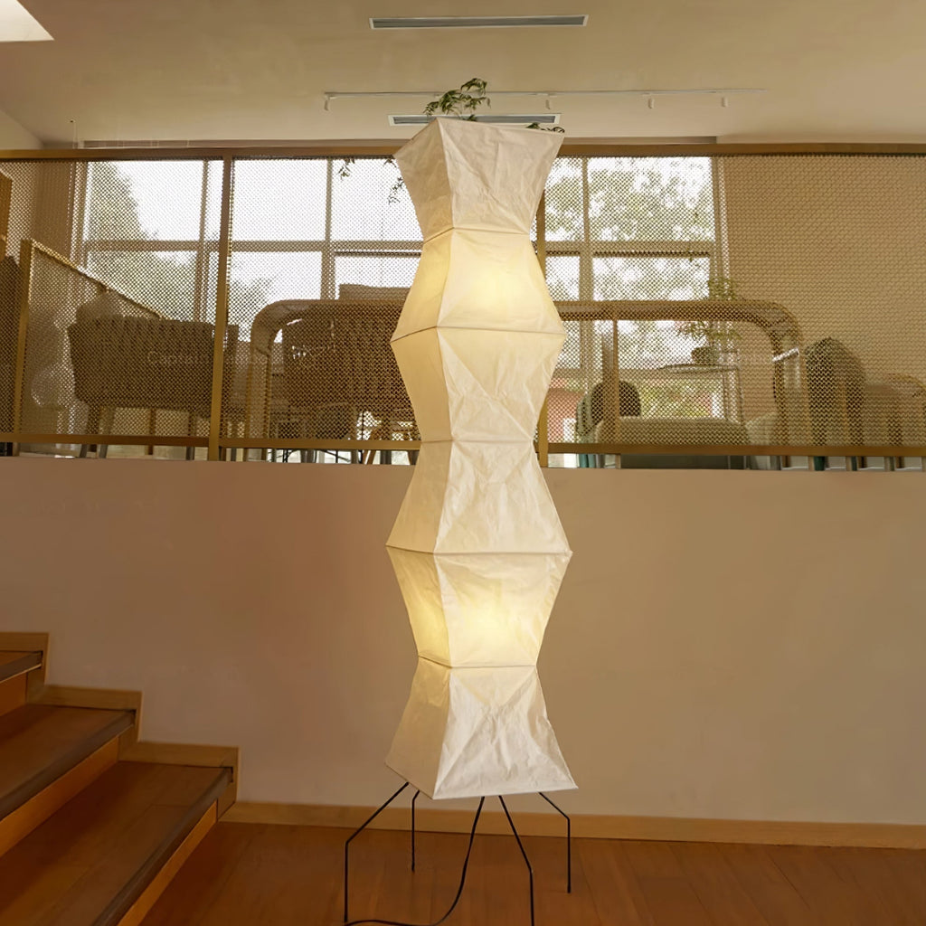 Lampadaire moderne Cyril en papier Blanc
