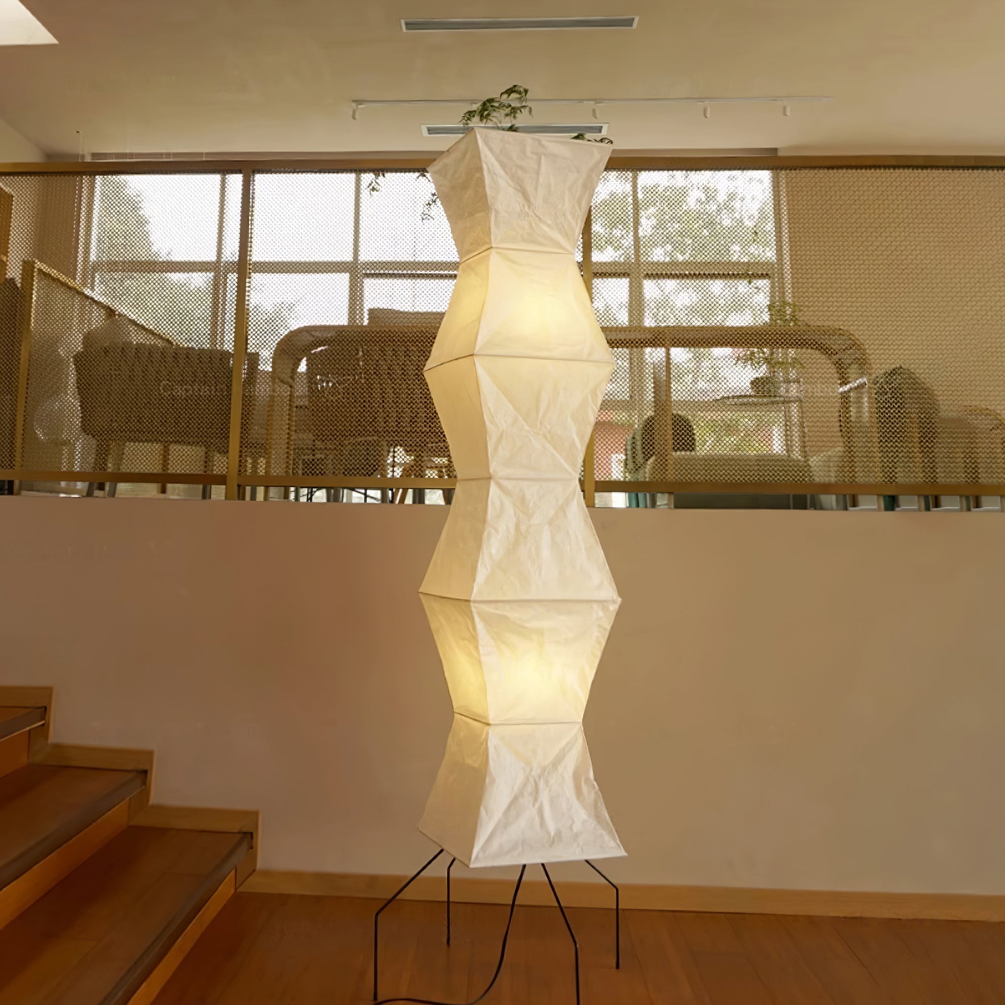 Lampadaire moderne Cyril en papier Blanc
