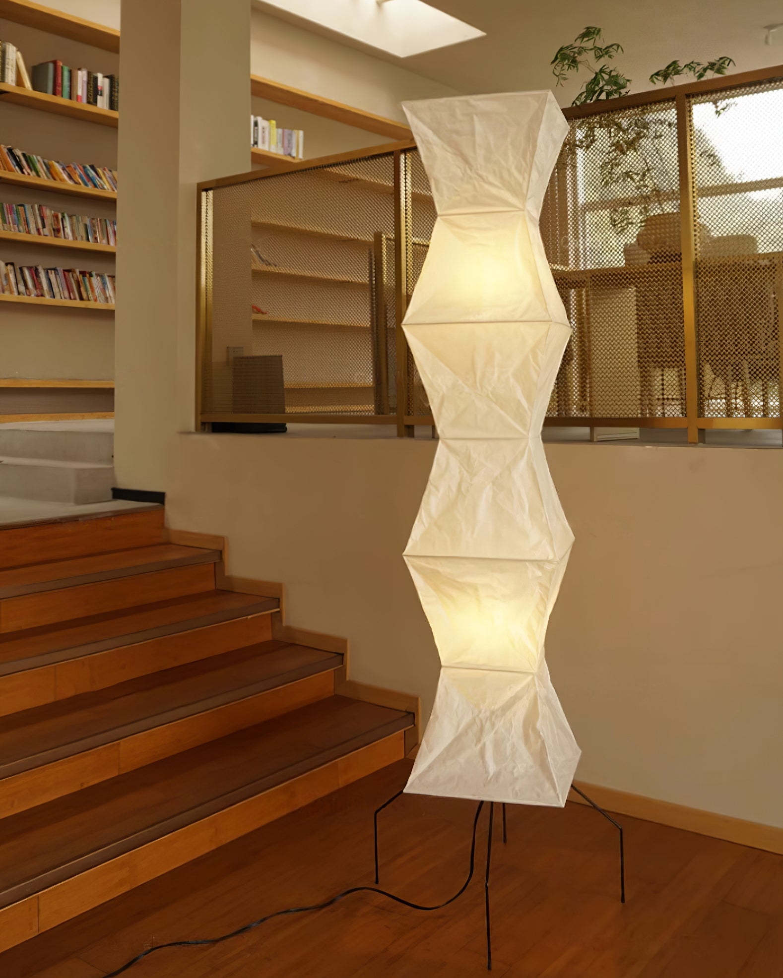Lampadaire moderne Cyril en papier Blanc