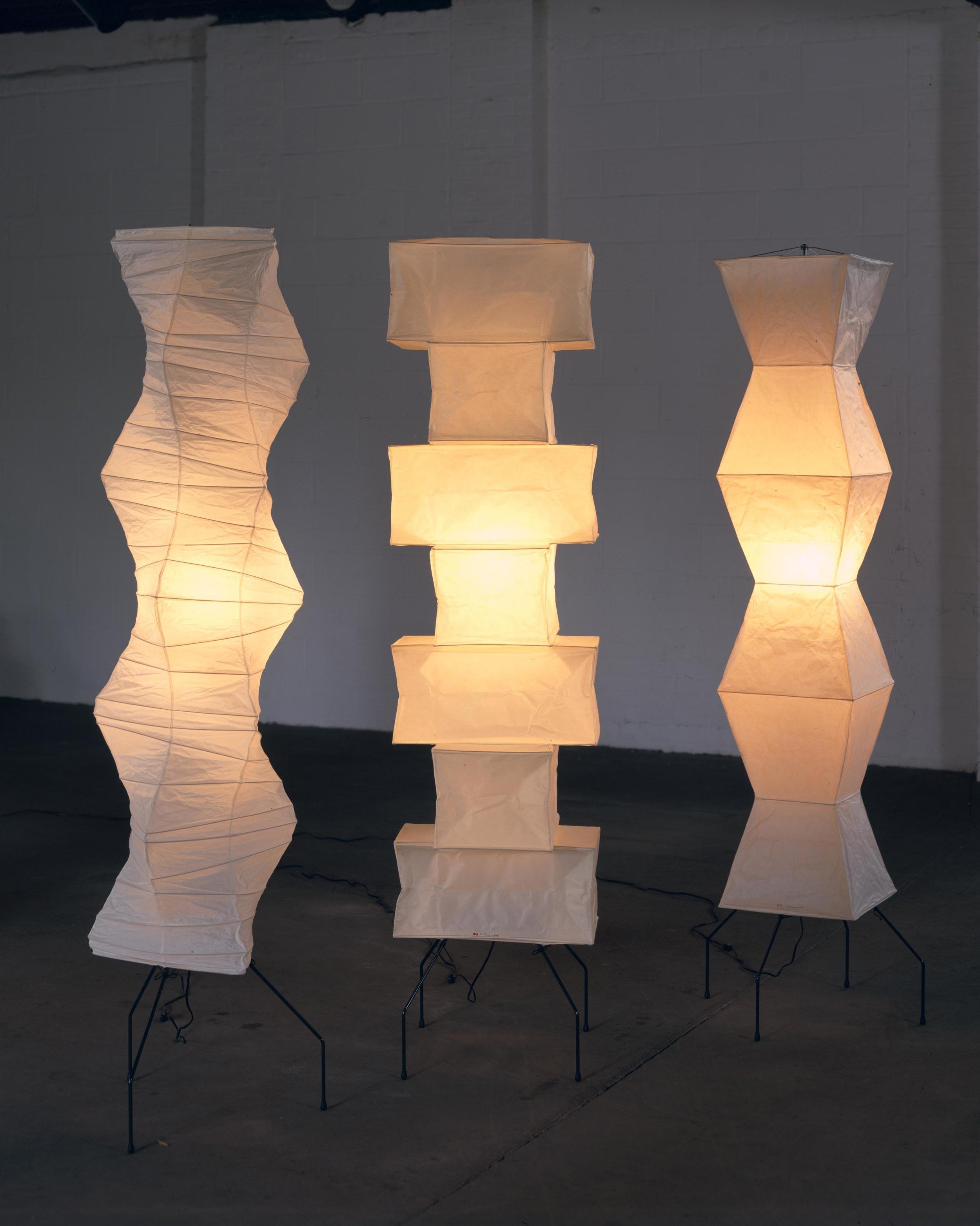 Lampadaire moderne Cyril en papier Blanc