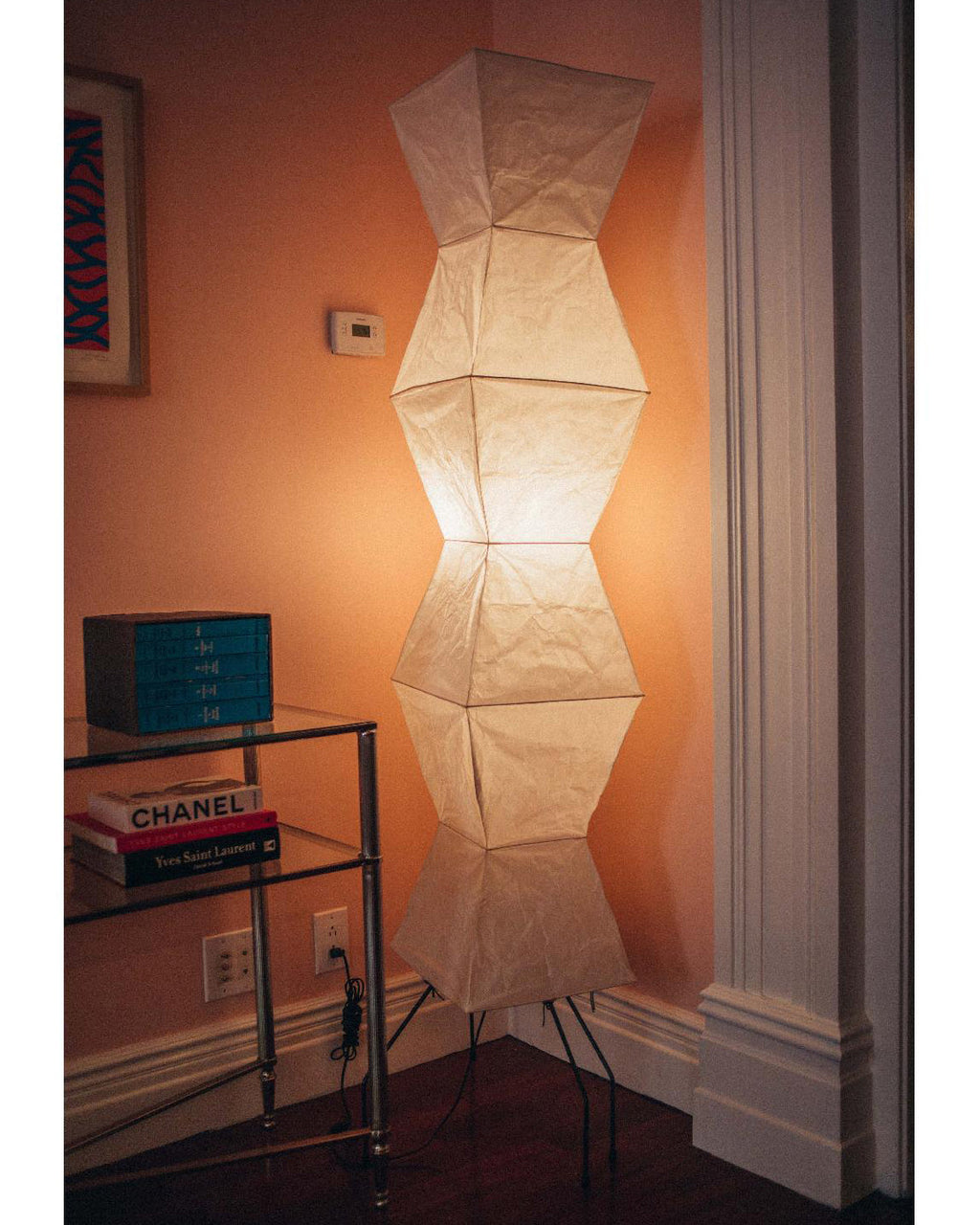 Lampadaire moderne Cyril en papier Blanc