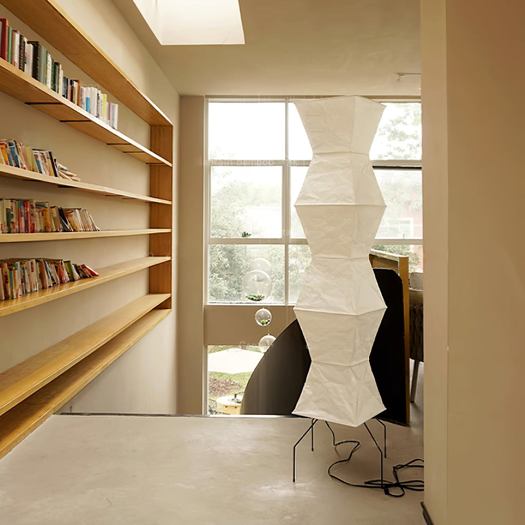 Lampadaire moderne Cyril en papier Blanc
