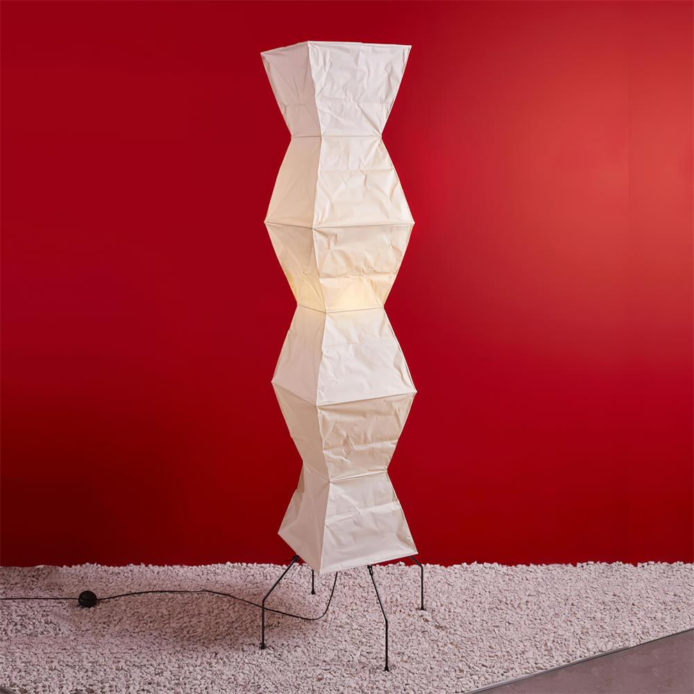 Lampadaire moderne Cyril en papier Blanc