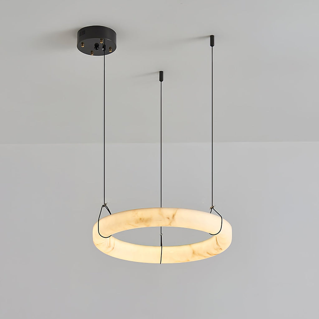 Suspension moderne Dunbar en Albâtre Noir et blanc
