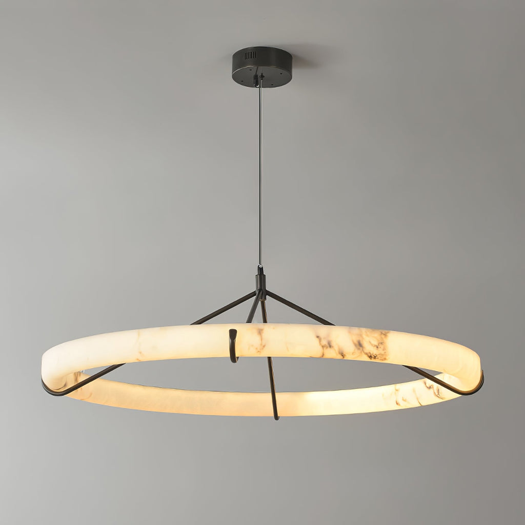 Suspension moderne Dunbar en Albâtre Noir et blanc